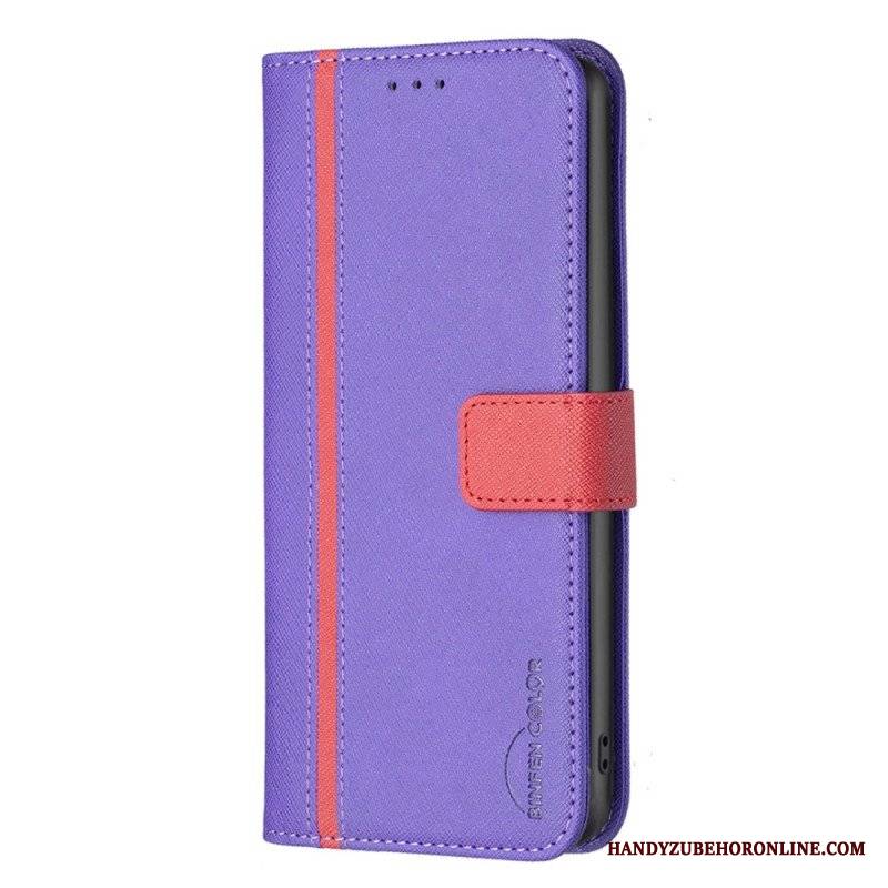 Etui Folio do Realme C35 Teksturowana Imitacja Skóry Binfen Kolor