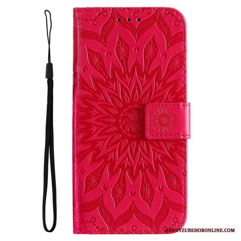 Etui Folio do Realme C35 z Łańcuch Mandala Słoneczna Na Ramiączkach