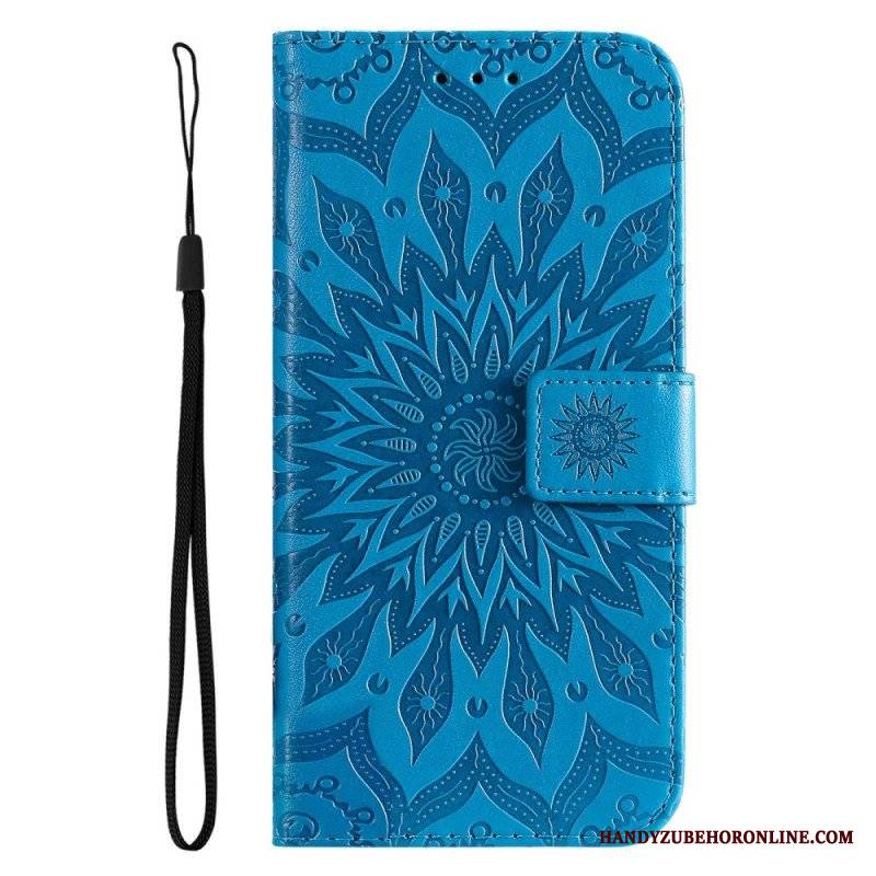 Etui Folio do Realme C35 z Łańcuch Mandala Słoneczna Na Ramiączkach