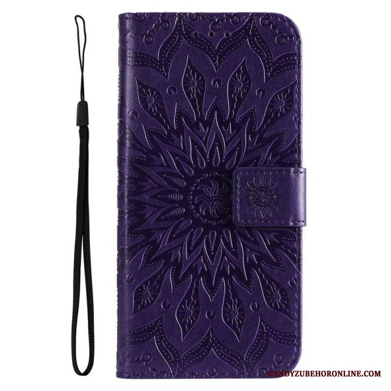 Etui Folio do Realme C35 z Łańcuch Mandala Słoneczna Na Ramiączkach