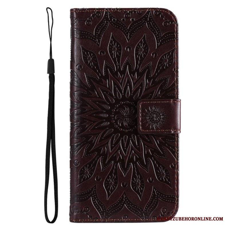 Etui Folio do Realme C35 z Łańcuch Mandala Słoneczna Na Ramiączkach