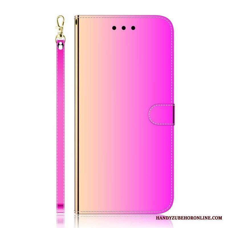 Etui Folio do Samsung Galaxy A13 5G / A04s Osłona Lusterka Ze Sztucznej Skóry