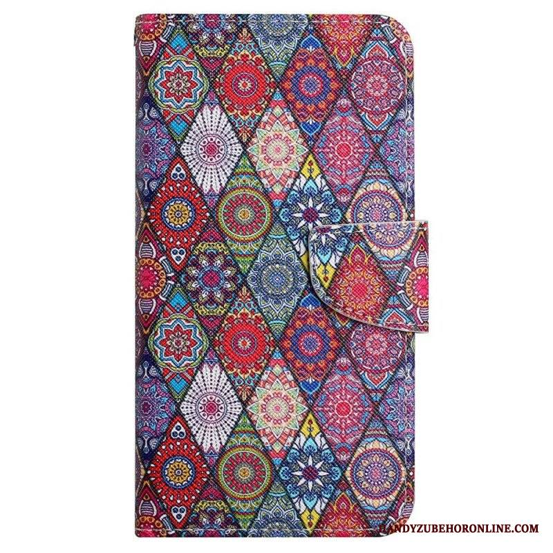 Etui Folio do Samsung Galaxy A13 Patchwork Ze Smyczą