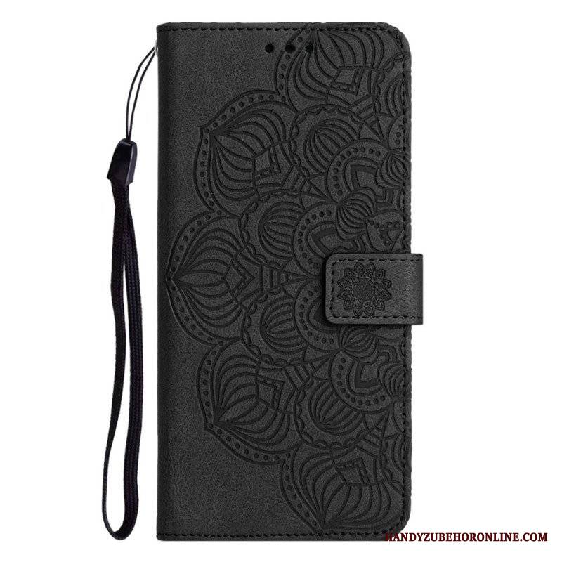 Etui Folio do Samsung Galaxy A13 z Łańcuch Mandala Z Paskami W Stylu Vintage