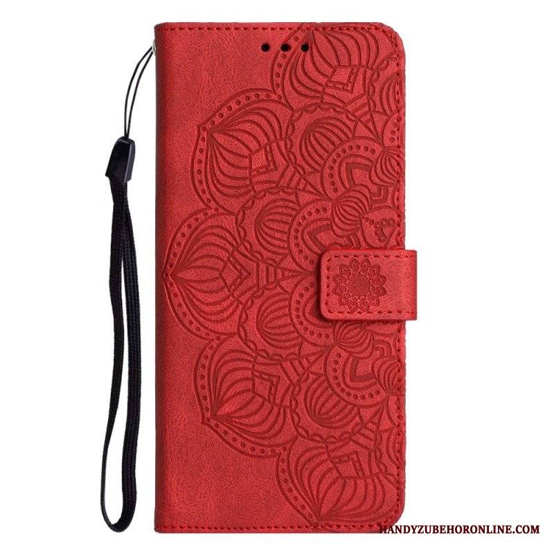 Etui Folio do Samsung Galaxy A13 z Łańcuch Mandala Z Paskami W Stylu Vintage