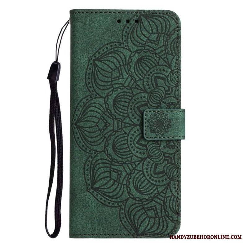 Etui Folio do Samsung Galaxy A13 z Łańcuch Mandala Z Paskami W Stylu Vintage