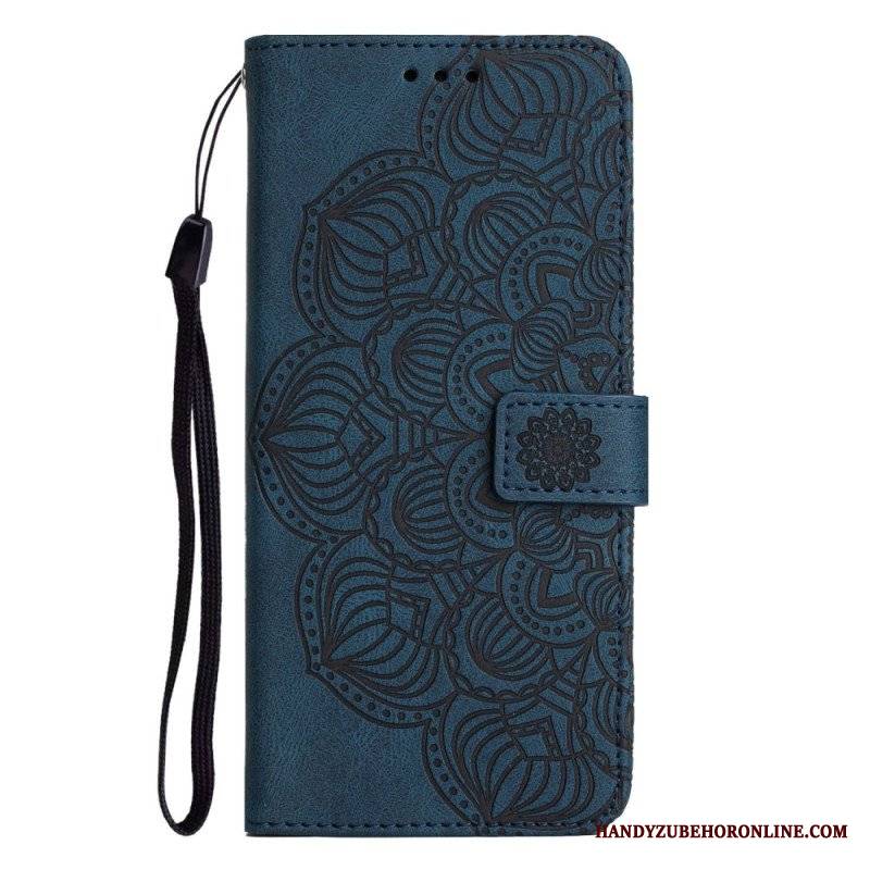 Etui Folio do Samsung Galaxy A13 z Łańcuch Mandala Z Paskami W Stylu Vintage