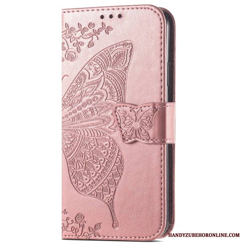 Etui Folio do Samsung Galaxy A14 / A14 5G Barokowy Motyl