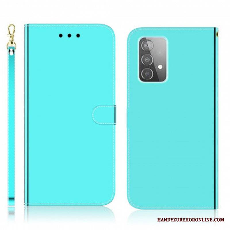 Etui Folio do Samsung Galaxy A52 4G / A52 5G / A52s 5G Osłona Lusterka Ze Sztucznej Skóry