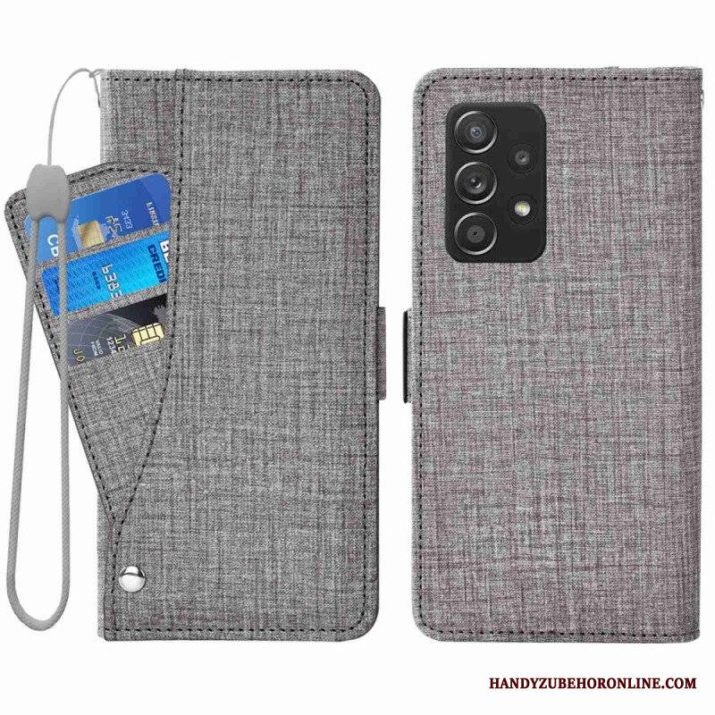 Etui Folio do Samsung Galaxy A53 5G Dżinsy Z Obrotowym Uchwytem Na Karty