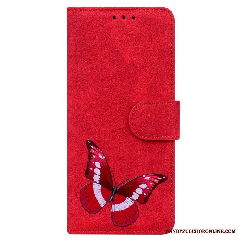 Etui Folio do Samsung Galaxy A53 5G Motyl Dotykający Skóry