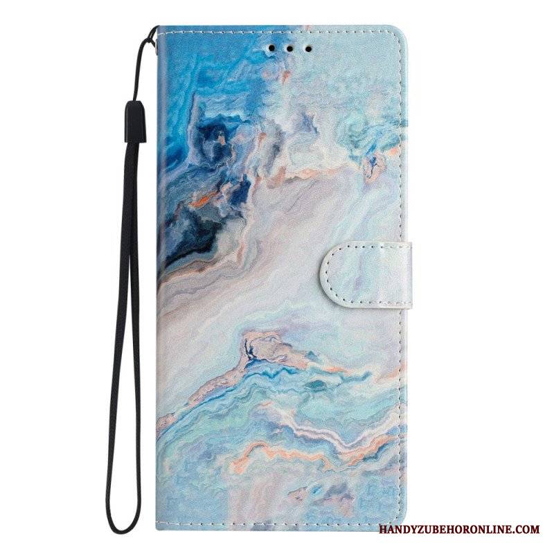 Etui Folio do Samsung Galaxy A53 5G z Łańcuch Pasek Marmuru