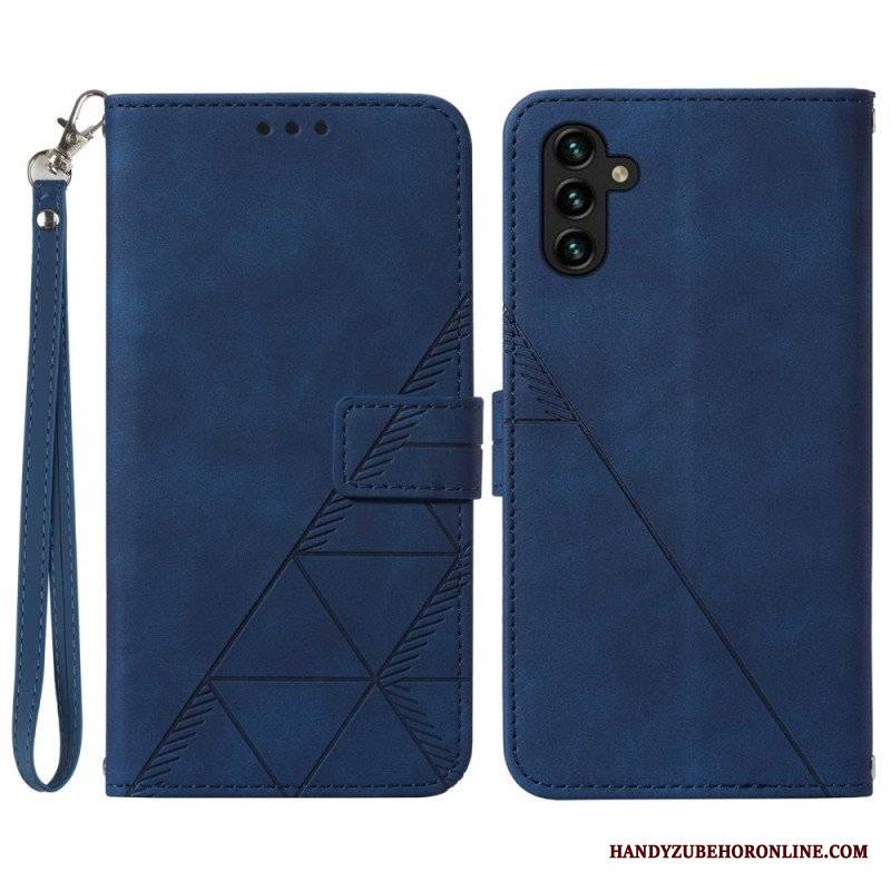 Etui Folio do Samsung Galaxy A54 5G z Łańcuch Trójkąty Paska