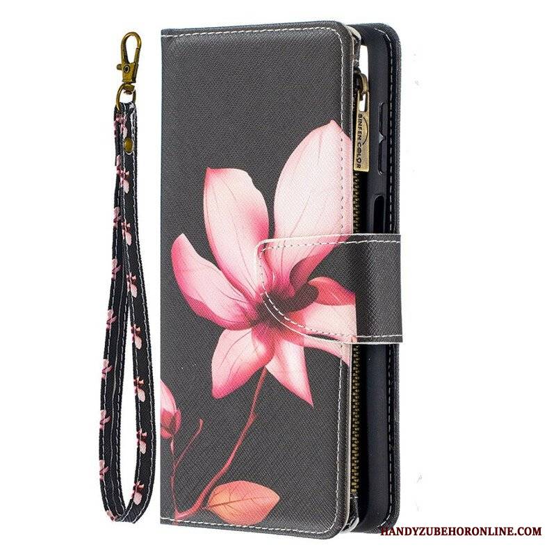 Etui Folio do Samsung Galaxy M12 / A12 Kieszonka Zapinana Na Zamek W Kwiaty