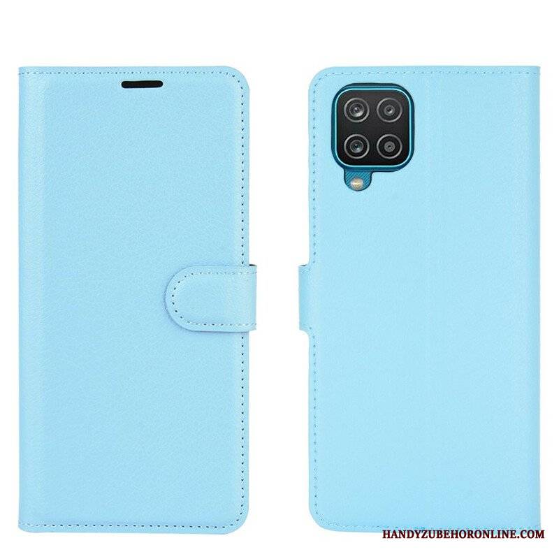 Etui Folio do Samsung Galaxy M12 / A12 Klasyczna Sztuczna Skóra Liczi