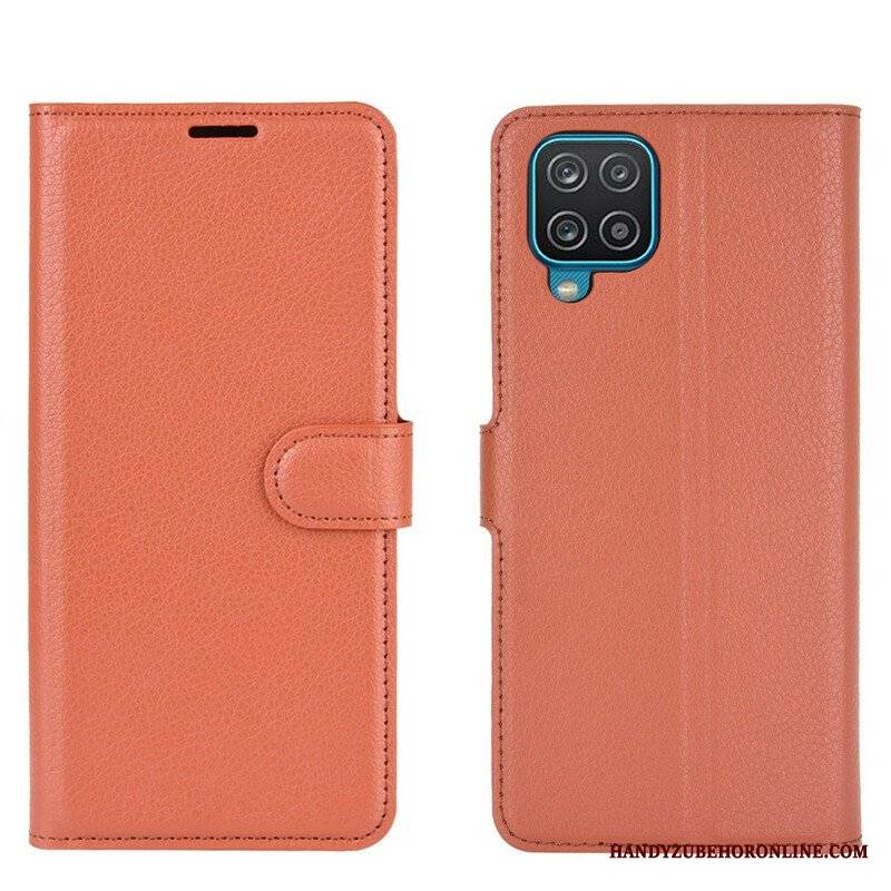 Etui Folio do Samsung Galaxy M12 / A12 Klasyczna Sztuczna Skóra Liczi