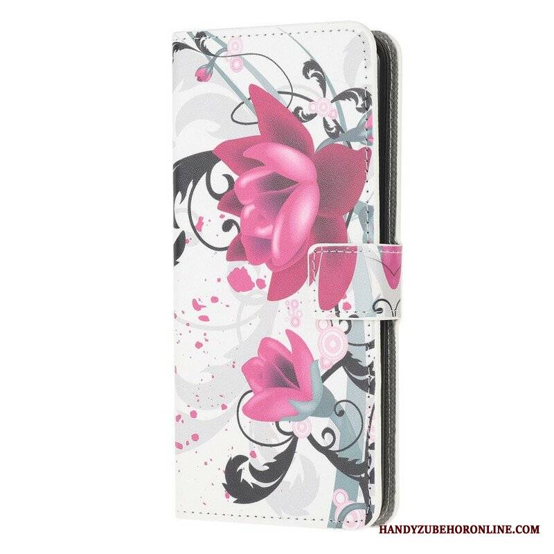 Etui Folio do Samsung Galaxy M12 / A12 Tropikalne Kwiaty