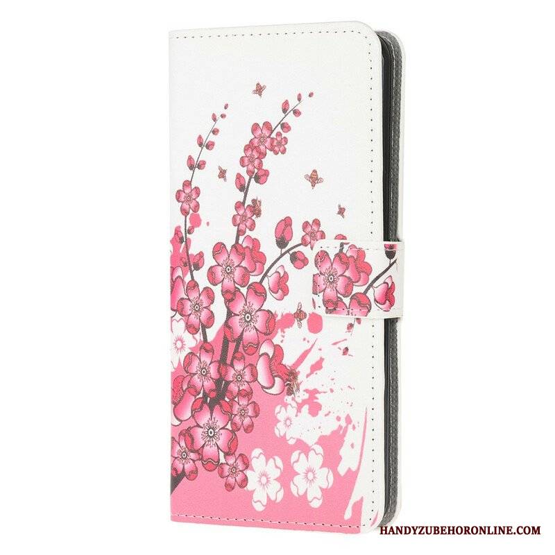 Etui Folio do Samsung Galaxy M12 / A12 Tropikalne Kwiaty