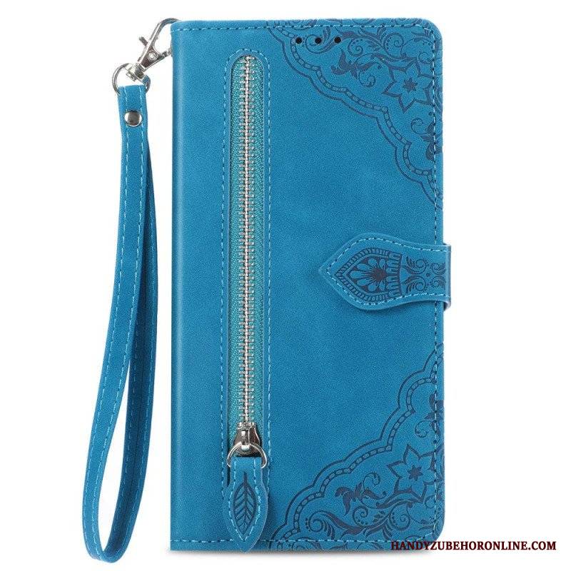 Etui Folio do Samsung Galaxy M13 Portmonetka Z Przodu W Kwiaty