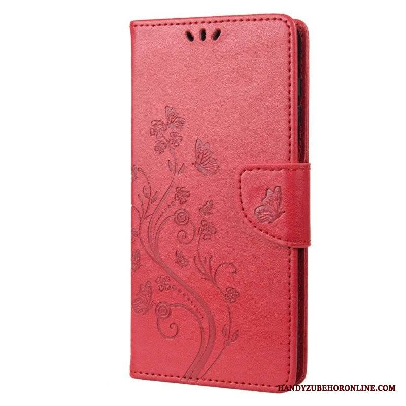 Etui Folio do Samsung Galaxy M23 5G Motyle I Kwiaty