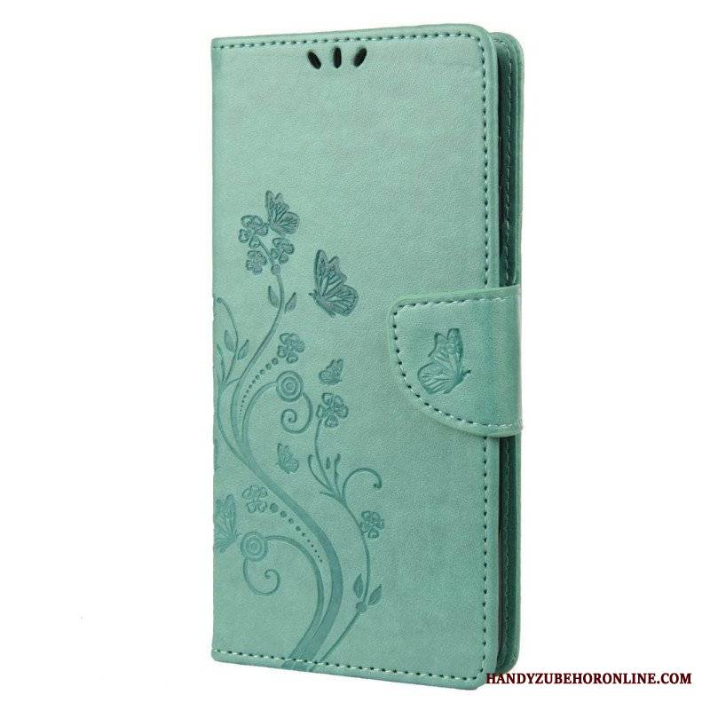 Etui Folio do Samsung Galaxy M23 5G Motyle I Kwiaty