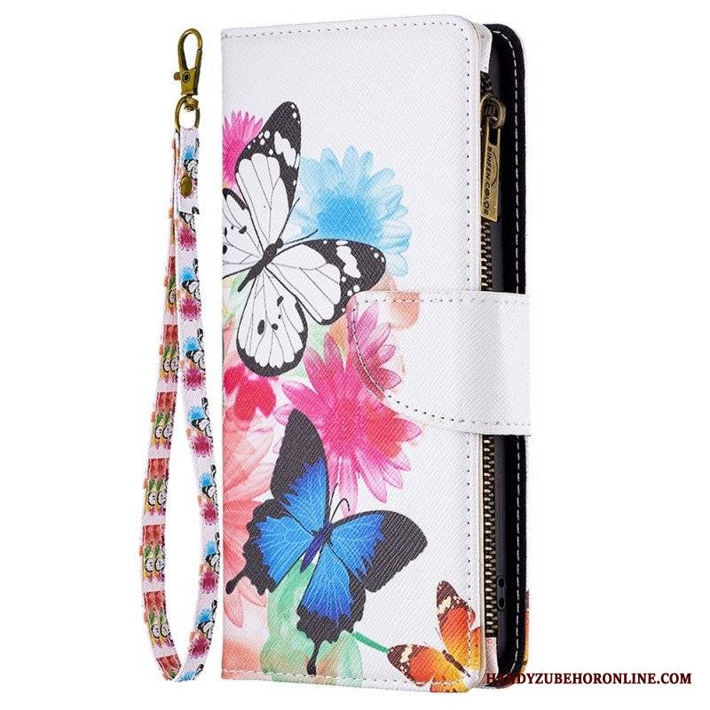 Etui Folio do Samsung Galaxy M23 5G Motyle Portmonetka I Smycz