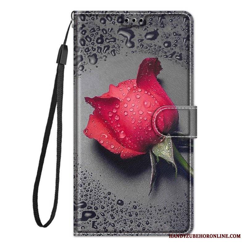 Etui Folio do Samsung Galaxy M23 5G Róże Z Smyczą