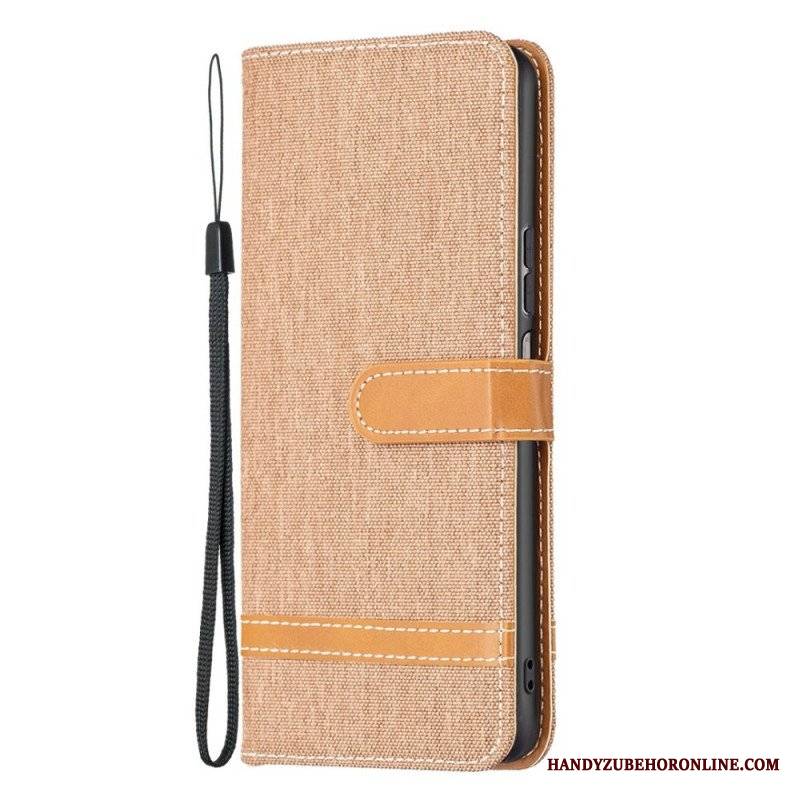 Etui Folio do Samsung Galaxy M23 5G Tkanina Z Paskiem