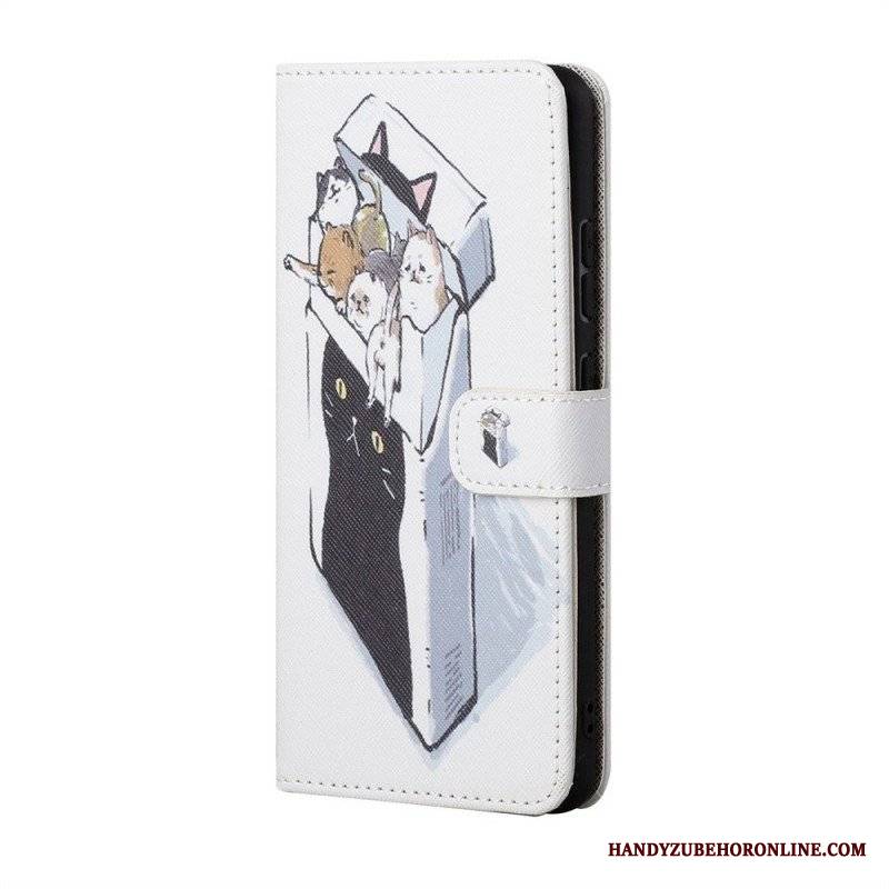 Etui Folio do Samsung Galaxy M23 5G z Łańcuch Stringi Koty