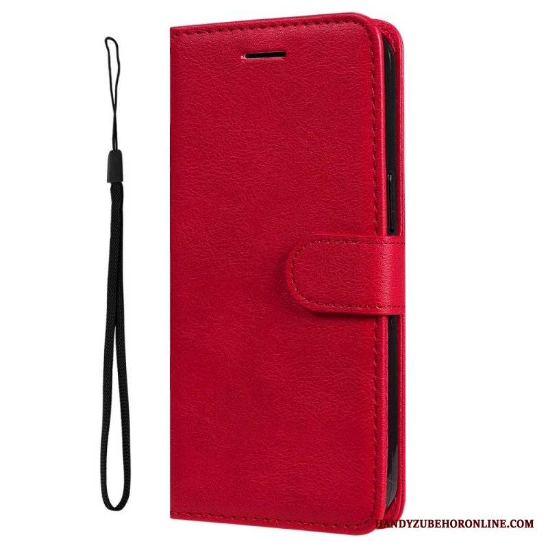 Etui Folio do Samsung Galaxy M52 5G z Łańcuch Paskowata Matowa Skóra