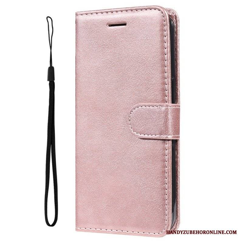 Etui Folio do Samsung Galaxy M52 5G z Łańcuch Paskowata Matowa Skóra