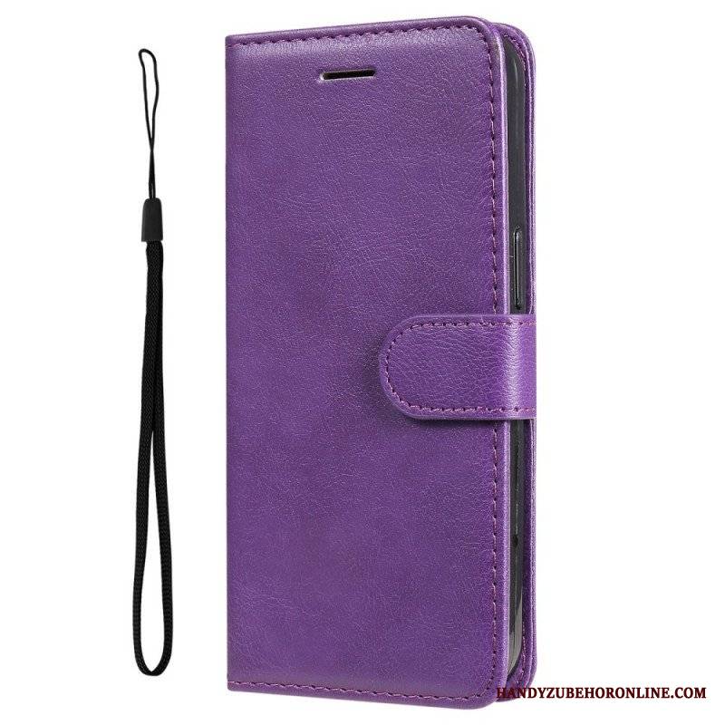 Etui Folio do Samsung Galaxy M52 5G z Łańcuch Paskowata Matowa Skóra