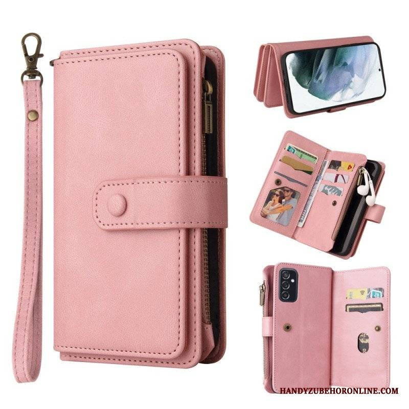 Etui Folio do Samsung Galaxy M52 5G z Łańcuch Portmonetka Na Monety Ze Smyczą