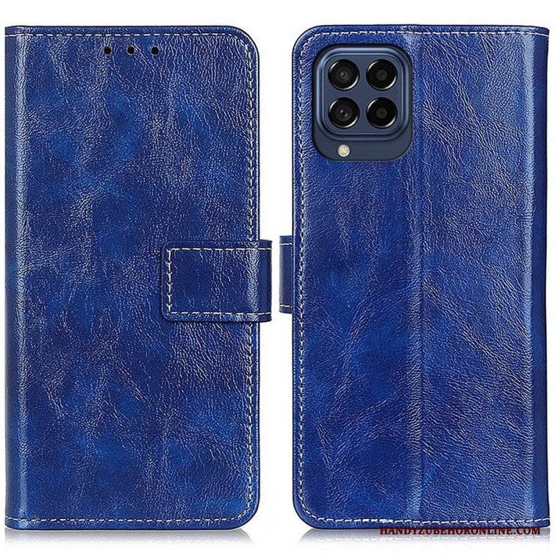 Etui Folio do Samsung Galaxy M53 5G Błyszcząca Sztuczna Skóra I Szwy