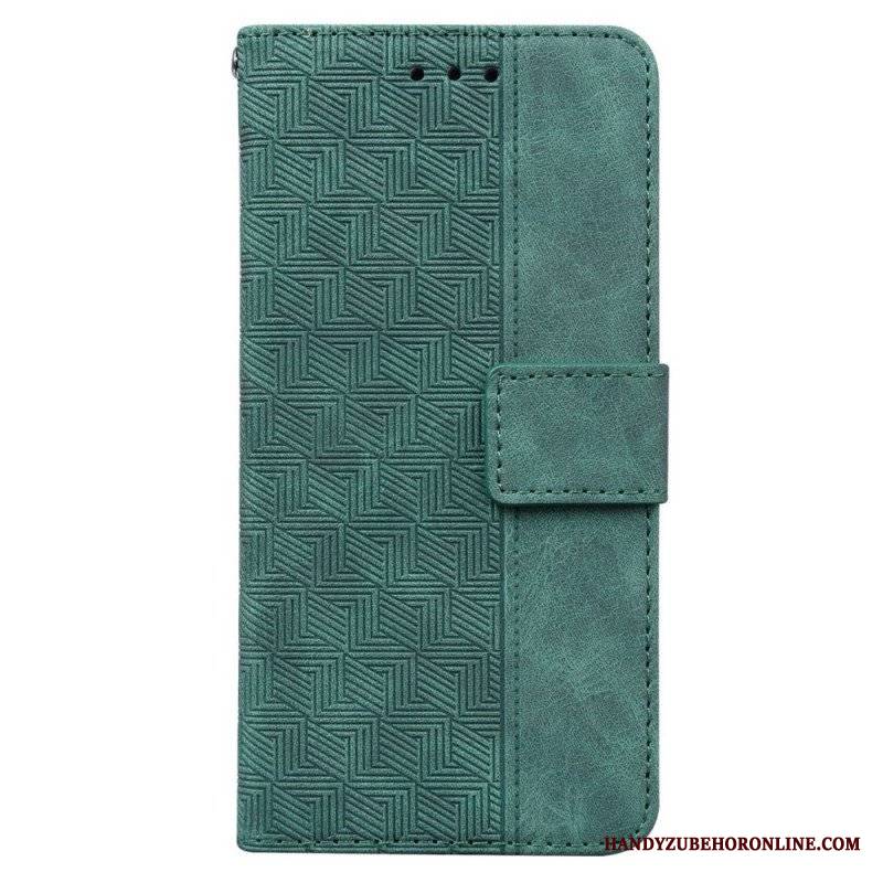 Etui Folio do Samsung Galaxy M53 5G z Łańcuch Pasiasty Wzór