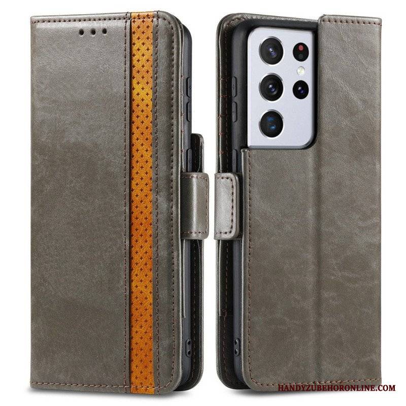 Etui Folio do Samsung Galaxy S21 Ultra 5G Dwukolorowe Podwójne Zapięcie Caseneo