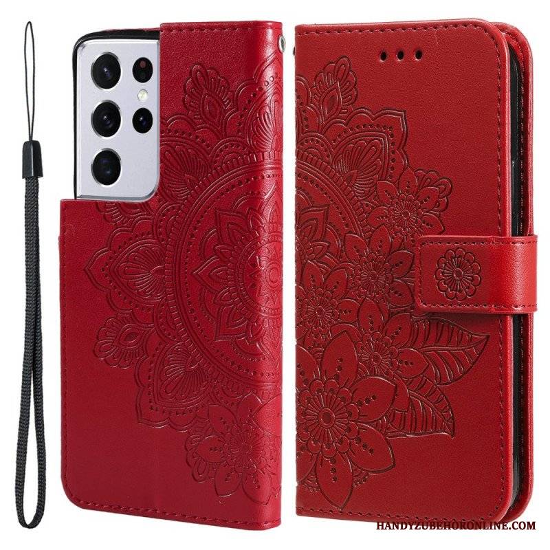 Etui Folio do Samsung Galaxy S21 Ultra 5G Kwiatowa Mandala