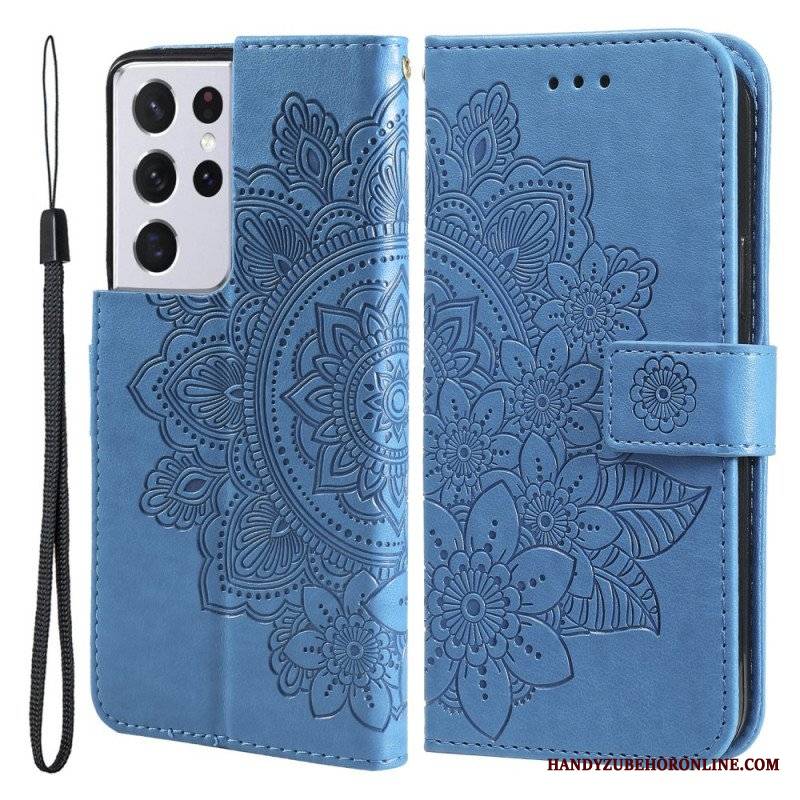 Etui Folio do Samsung Galaxy S21 Ultra 5G Kwiatowa Mandala