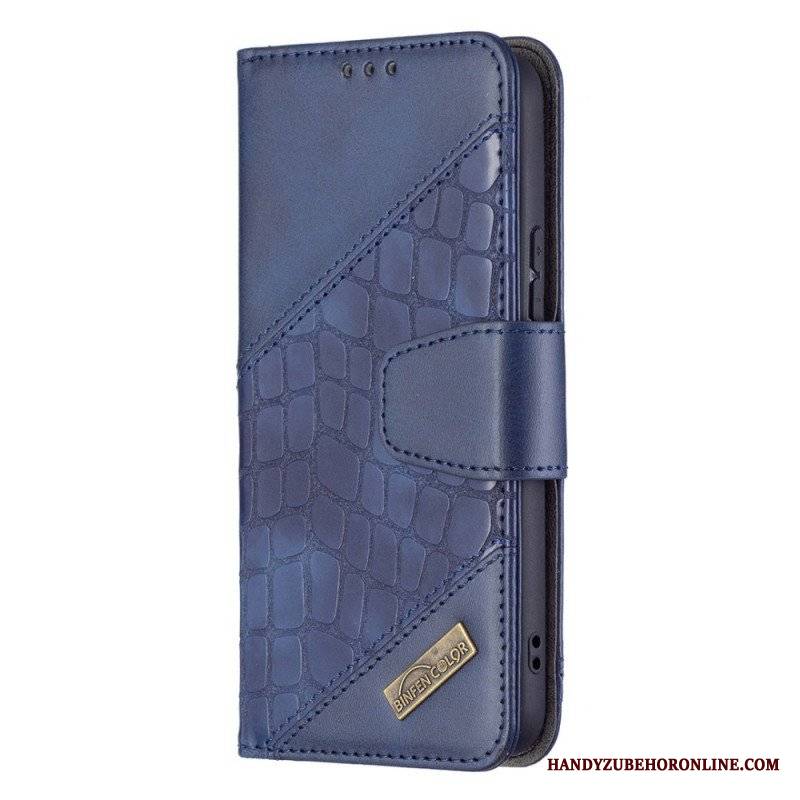 Etui Folio do Samsung Galaxy S22 5G Klasyczny Efekt Skóry Krokodyla