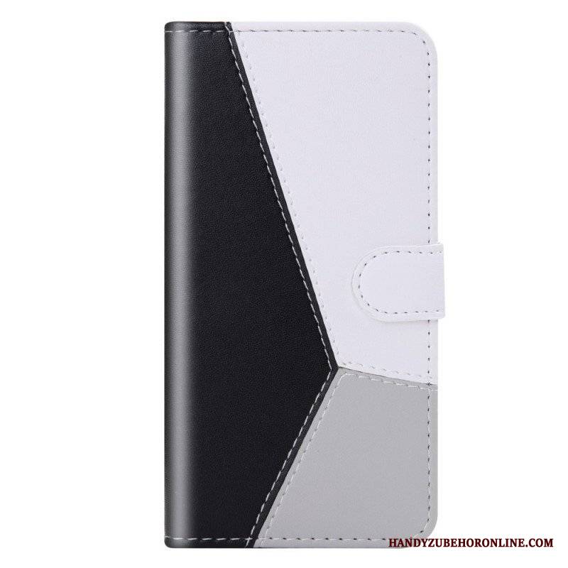 Etui Folio do Samsung Galaxy S22 5G Trójkolorowy Efekt Skóry