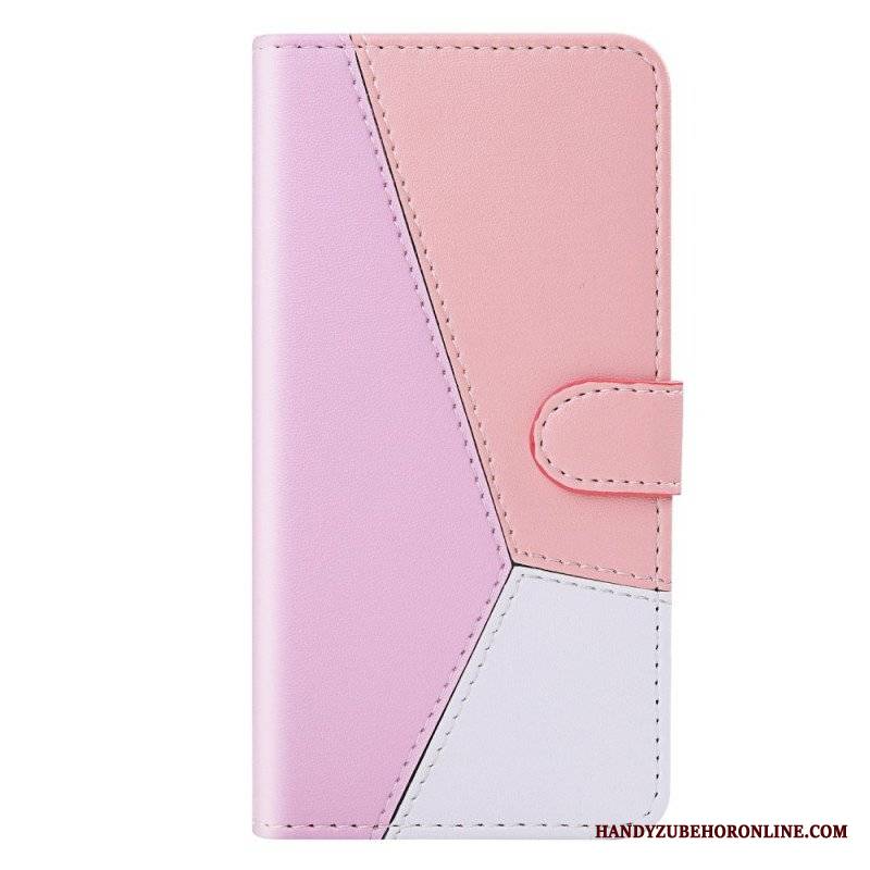 Etui Folio do Samsung Galaxy S22 5G Trójkolorowy Efekt Skóry