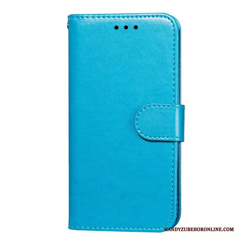 Etui Folio do Samsung Galaxy S22 5G z Łańcuch Pasek W Jednolitym Kolorze