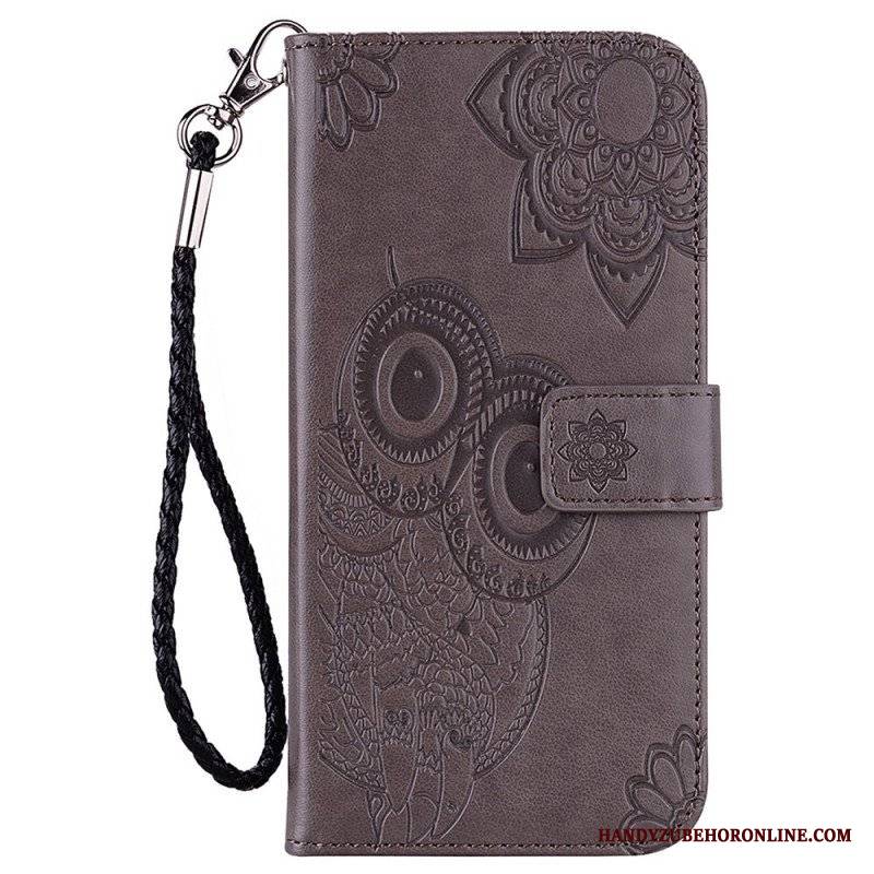 Etui Folio do Samsung Galaxy S22 Ultra 5G Sowa Mandala I Smycz