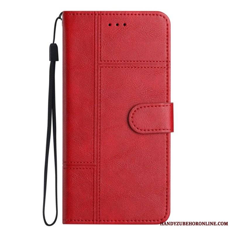 Etui Folio do Samsung Galaxy S23 5G z Łańcuch Biznes W Smyczy