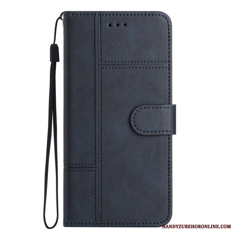 Etui Folio do Samsung Galaxy S23 5G z Łańcuch Biznes W Smyczy