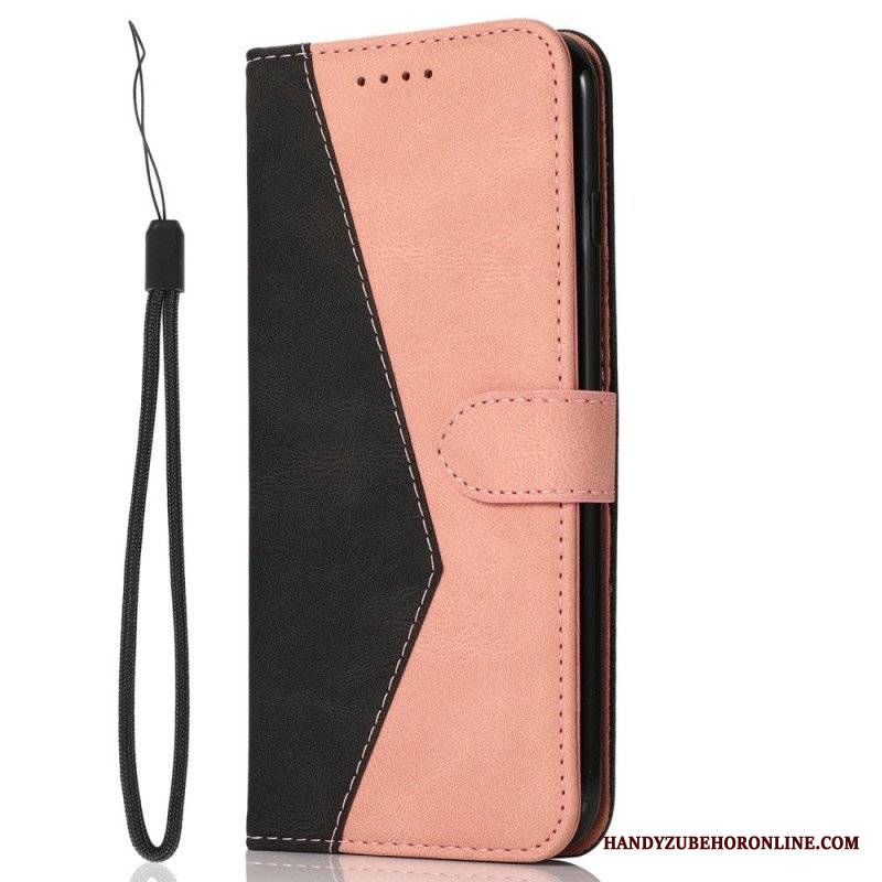 Etui Folio do Samsung Galaxy S23 5G z Łańcuch Dwukolorowy Pasek