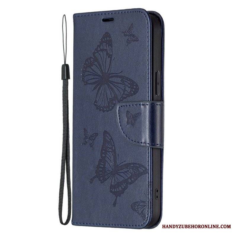 Etui Folio do Samsung Galaxy S23 5G z Łańcuch Stringi Motyle