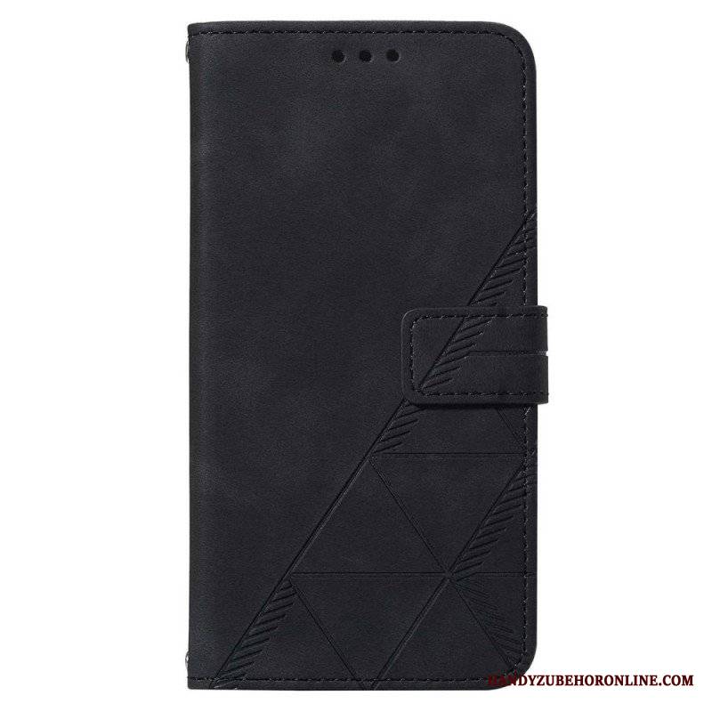 Etui Folio do Samsung Galaxy S23 5G z Łańcuch Trójkąty Paska