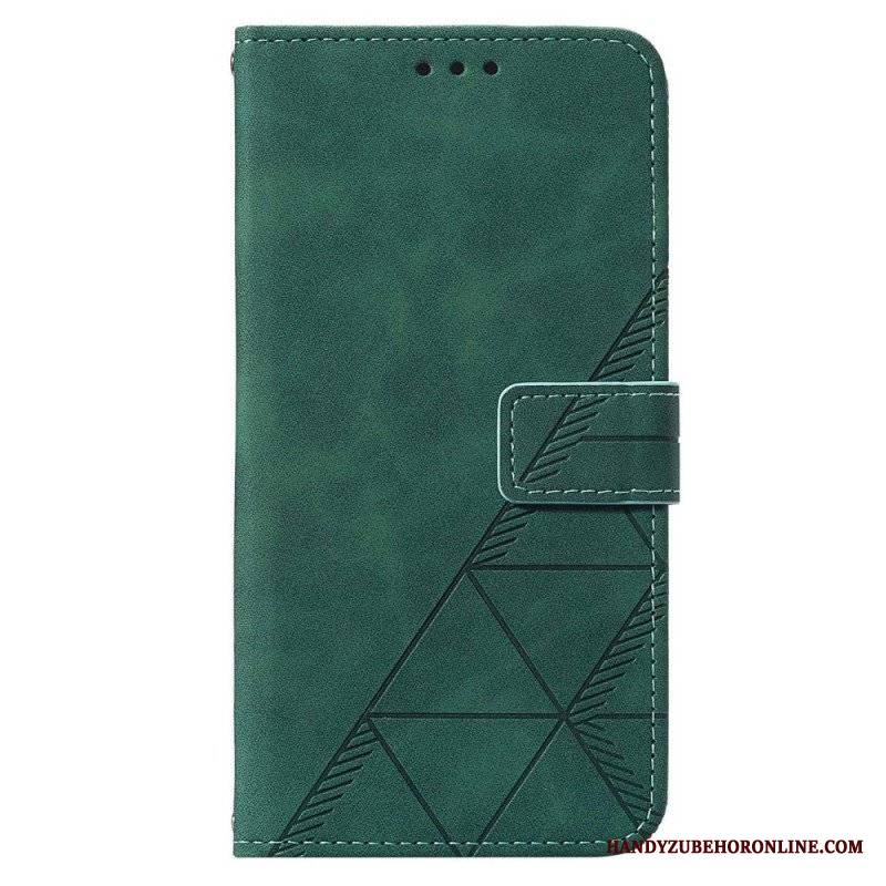 Etui Folio do Samsung Galaxy S23 5G z Łańcuch Trójkąty Paska