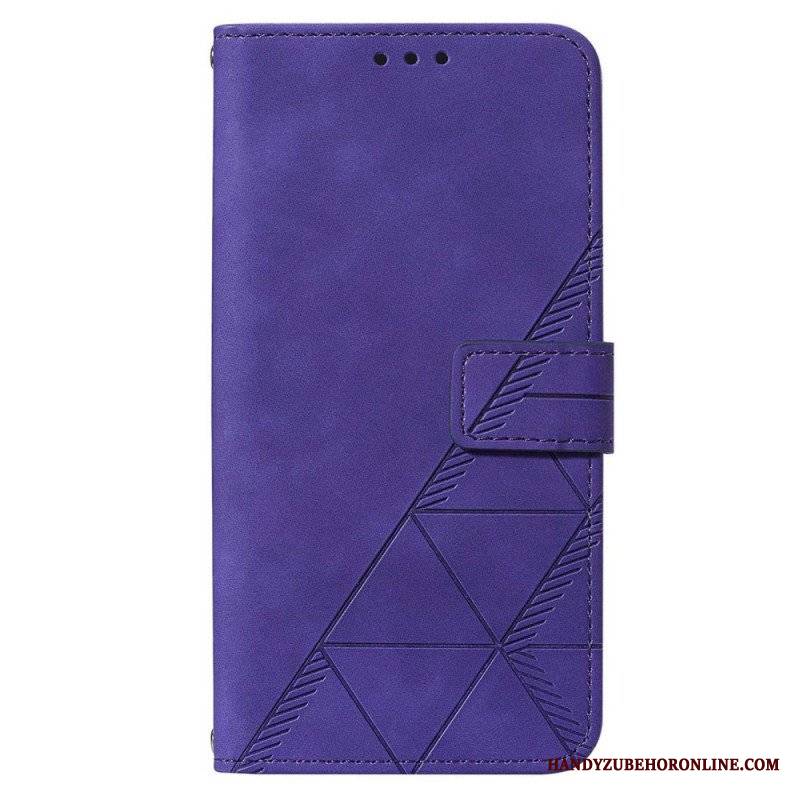 Etui Folio do Samsung Galaxy S23 5G z Łańcuch Trójkąty Paska